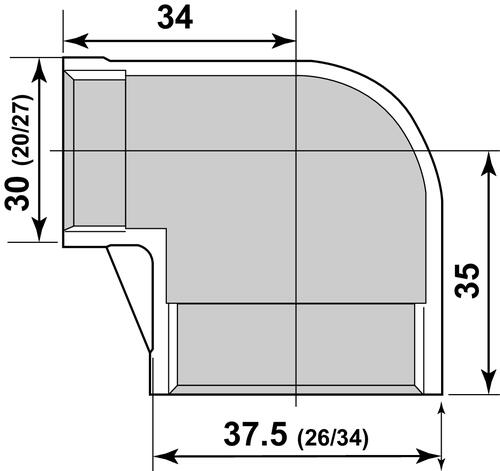 Coude inox 90° à visser F1 réduit F3/4